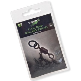 Carp On - Pack of 10 FLEXI RING ROLLING SWIVELS Size 8 Made From Brass - Classic Design Terminal Tackle for Making Your Own Fishing Rigs [15-7308]