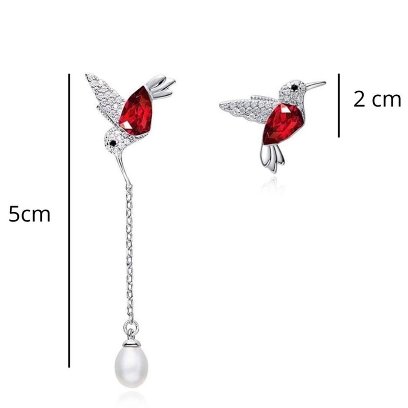 Mayfer | Aretes de plata .925 con diseño de colibrí