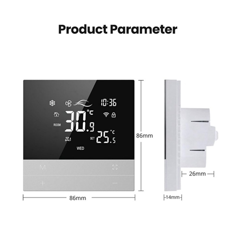 Snblzhef Temperature Controller Voice Tuya WiFi Smart Thermostat 4P Switch