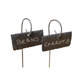 Set of 10 Natural Slate Weather Resistant Plant Labels Greenhouse Vegetable Gardener Gift Price Tags Flower Markers 8cm x 4cm Landscape