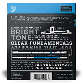 D'Addario XL - Cuerdas para bajo de níquel 45-105, juego de 4 cuerdas