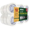 HERKKA Clear Packing Tape, 18 Rolls Heavy Duty Packaging Tape for Shipping Packaging Moving Sealing, 3Mil Thick Clear Packing Tape, 2 inches Wide, 65 Yards Per Roll, 1170 Total Yards