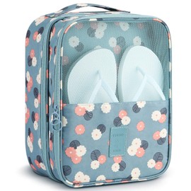 Shoe Bags for Travel,Mossio Shoe Storage Bag Tote Pouch with Mesh and Handle Blue Flower