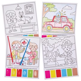 Baker Ross FN063 This Is Where I Work Magic Painting Scenes - Pack of 10, Painting Kits for Kids