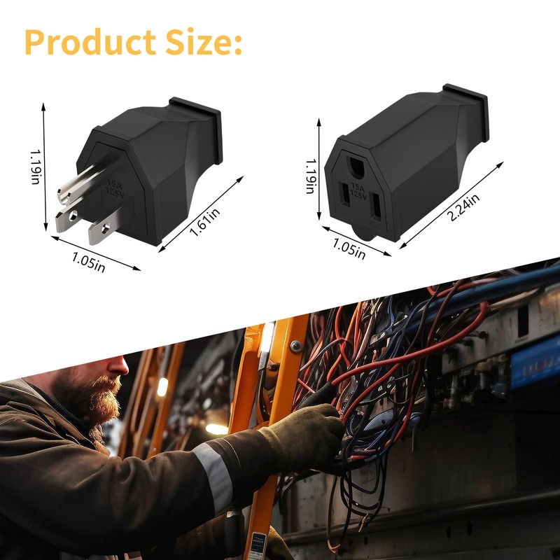 STARELO 10PCS Extension Cord Ends 125V 15A 2Pole 3Wire Female