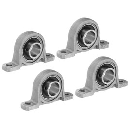PATIKIL Pillow Block Bearing 5/8" / 17mm Bore, 4 Pcs Vertical Zinc Alloy Steel Mounted Flange Pillow Block Self Alignment Insert Bearings Bore Ball Housing for Machinery Power Agriculture