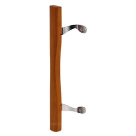 Wynn Hardware Sliding Glass Door Wood Handle Replacement - Chrome with Wood Patio Door Handle 10" with 6-5/8" Hole spacing - Sliding Patio Glass Door Handle Repair