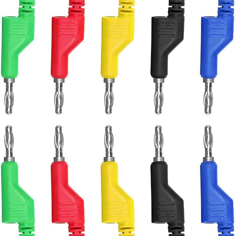 5pcs Multimeter Test Leads Set, 4mm Double Ended Banana Plug
