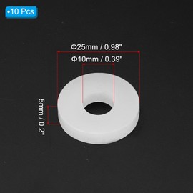 PATIKIL Silicone Rubber Flat Washer, 10 Pcs 0.98" OD x 0.39" ID x 0.2" Thickness Sealing O Ring Water Hose Gasket Assortment Kit Heat Resistant Washer for Plumbing Valve Machinery, White