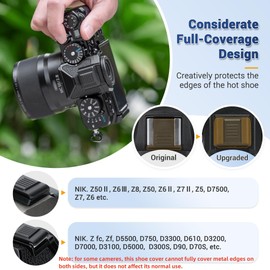Upgraded Camera Hot Shoe Cover Protector Cap with Full Coverage Design for Nikon Z5II Z6III Z50II Z6II Z7II Z9 Z8 Zf Zfc Z7 Z6 Z5 Z50 Z30 Z5 II Z6 III Z50 II Z f Z fc D5500 D7000 D5000 D3500 D750 D610