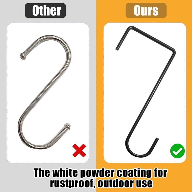 Uenhoy 8 Pack Vinyl Fence Hooks 3 x 8 Inches,