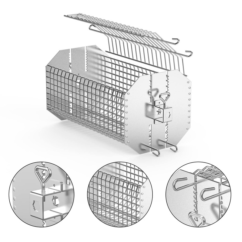 onlyfire Universal Octagonal Tumble Rotisserie Basket, Flat Spit Rotisserie Grill