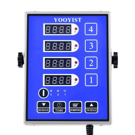 YOOYIST Kitchen Timers for Cooking – 4 Channel Commercial Kitchen Timer Restaurant Kitchen Supplies – Stainless Steel LED Technology Kitchen Timer Digital – Reminder Function, Loud Alarm, Blue