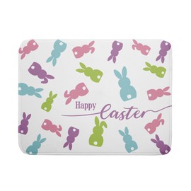 Sphragiyn Easter Dish Drying Mat for Kitchen Counter Colorful Bunny Rabbit Festival Holiday Seasonal Absorbent Reversible Microfiber Kitchen Countertop Protector Dishes Pad Large 18x24 inch