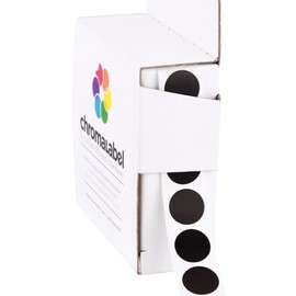 ChromaLabel 13mm (1/2 Inch) Round Permanent Colour-Code Dot Stickers, 1000 per Dispenser Box, Black