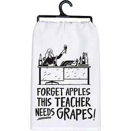 Primitives by Kathy Decorative Kitchen Towel - Forget Apples This Teacher Needs Grapes