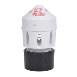 Oatey 39221 Air Admittance Valve with Straight ABS Schedule 40 Adapter Sure-Vent 3 in. x 3 in.160 Branch, 72 Stack DFU Capacity