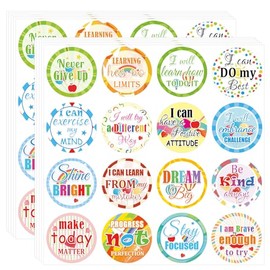 1 inch Growth Mindset Stickers 640 Pcs Break Negative Thought Inspiring Encouraging Affirmation Stickers Positive Sayings Inspiring Planner Labels for Book Phone Car Bike Scrapbook