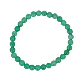 Taddart Minerals - 6mm Natural Gemstone Ball Bracelet on Elastic Nylon Thread - Handmade, Rubber