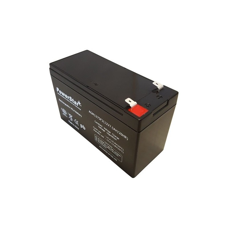 PowerStar 12 Volt 7.5 Amp Hour Alarm Battery - True