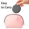Compact Mirror for Purse, PU Leather Round Shell, Double-Sided 1X/2X