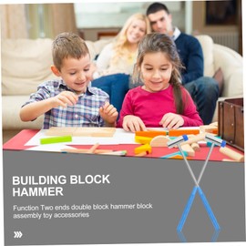 FRCOLOR Double-Ended Kids Blocks Building Hammer Set 2pcs Practical Assemble Tool for Boys and Girls for Educational Play and Fine Motor Skill Development