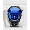 FANMIS Creative Fashion Blue LED Binary Digital Watches Men's Stainless