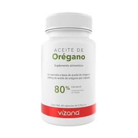 VIZANA NUTRITION | Aceite de Orégano en Capsulas Soft Gel, 80% Carvacrol min. (90 Caps-370mg)