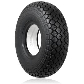 SPARES2GO Mobility Scooter Tyre 4.00x5 Block Tread 4.00-5 400x5 400-5 330x100 Solid PU Filled (No Punctures, Black)