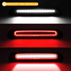 R&F Auto Led Strobe Third Brake Light Replacement for 1999-2016 F250 F350 F450 F550 Super Duty, for Ranger 1993-2011, 3rd Brake Light High Mount Stop Lamp + White Cargo Lamp with Seal Gasket
