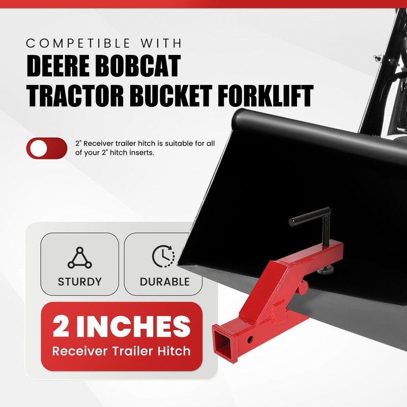 ECOTRIC Clamp On Trailer Hitch 2" Ball Mount Receiver Adapter