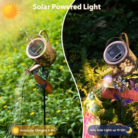 KZBUFCXZ Solar Watering Can Light - Solar Lights Yard Decorations Outdoor,Garden Decor Lights for Yard,IP65 Waterproof Hanging Lantern Lights,Outside Garden Flower Bed Decor Light for Moms Birthday