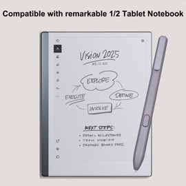Stylus Marker Pen 2 for Remarkable 1/2 Tablet Notebook Replacement, EMR Device Compatible, No Charging Needed, No Setup, with Tips/Nibs Silver