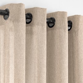 Home Beyond & HB design - Natural Semi Sheer Curtains 2 Panels with Grommet Top - Elegant Linen Look Window Curtains Drapes for Living Room Bedroom - 52 x 84 Inches