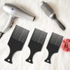 3 Sizes Afro Combs Set, Black Plastic Afro Hair Comb