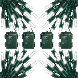 Battery Powered Christmas Lights 4-Pack of 60 LED 20 ft Battery Powered String Lights Christmas Lights Ambiance Holiday Lights for Outdoor Indoor Wedding Party Home Decoration Multi-Color