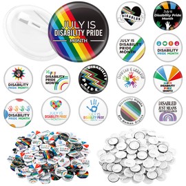 Landical 300 Pcs Disability Pride Month Pins Buttons 1.5 Inch Disability Pride Month Badges Pins Buttons for Party Supplies Decoration Charity Event Supplies