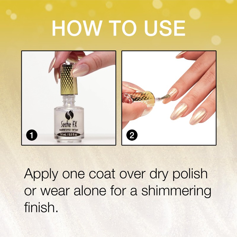 Seche FX Diamond Effect Top Coat, Gold