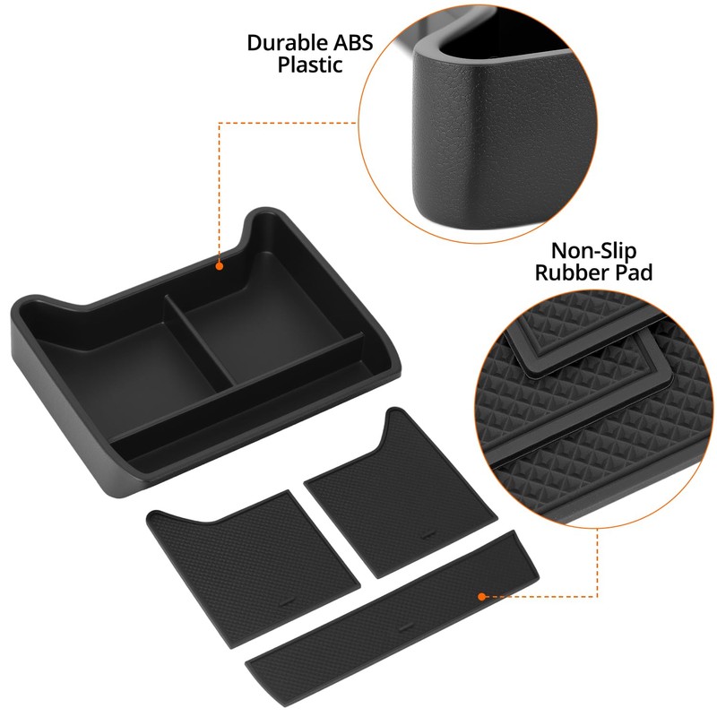 QWORK® Bottom Center Console Storage Box for ID4.X/Crozz 2021-2024 ABS