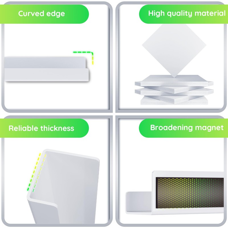 2 Pcs Magnetic Book Shelf for Whiteboard,Reusable Magnetic Book Holder