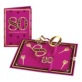 Lovepop 80th Birthday Pop-Up Card for Her and Him - 3D Greeting Cards for Boys, Girls, Men, Women - Legendary Human - 5" x 7 Card - Blank Notecard & Envelope Included