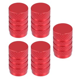 X AUTOHAUX Universal Tire Valve Stem Caps, 17mm, Aluminum Alloy, Red, 5pcs