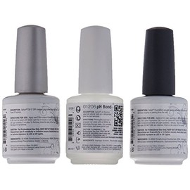 Gelish Base Top Coat Gel Harmony Nail, Salon UV, Manicure Polish pH Bond Soak Off - 3X 9 ml, Total 27 ml                                              