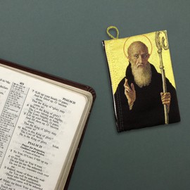 Needzo - Saint Benedict & St. Scholastica Rosary Icon Pouch with Zipper, Religious Keepsake Gifts, 5 ⅜ x 4 Inches