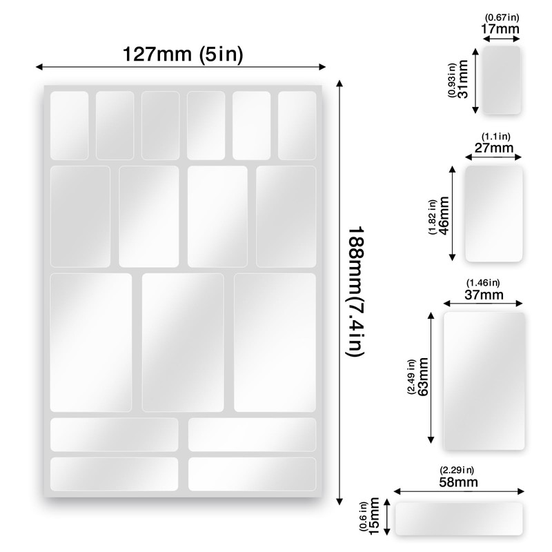 JIEHENG 170Pcs Clear Removable Labels for Jars,for Storage Bins,for Food
