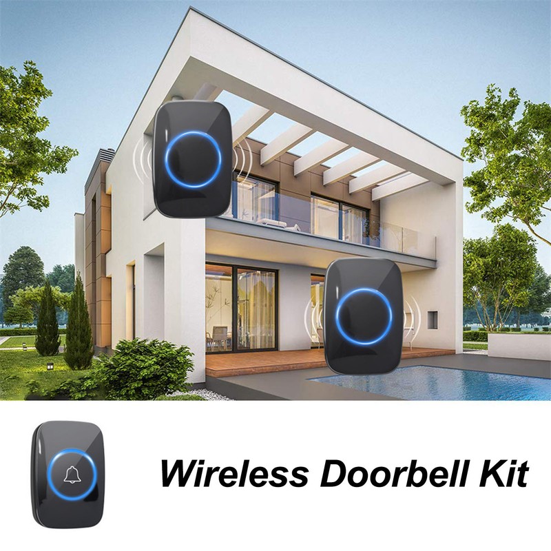 Wireless Doorbell Kit 38 Ringtones Door Bell Ringer 3 Levels