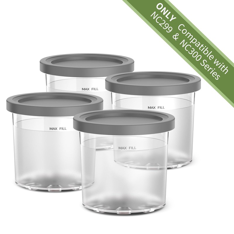 Containers Replacement for Ninja Creami Deluxe Pints and Lids -