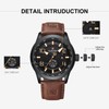 NAVIFORCE Sport Watches for Men Leather Band Waterproof Quartz Analog