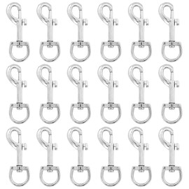 18pcs Swivel Snap Hooks, Swivels Hook Heavy Duty, Metal Eye Bolt Clasp, Dog Leash Clip, 360° Rotating, Rust-Resistant