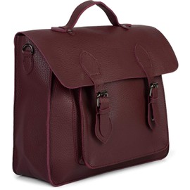 styleBREAKER Multifunctional Messenger Bag Satchel with Buckles, Shoulder Bag, Rucksack, Briefcase, Unisex 02012312, Color:Claret-Violet